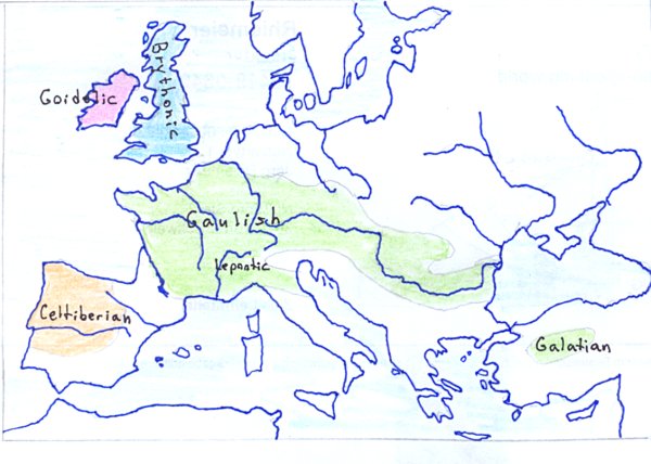 [Map of ancient Celtic languages]